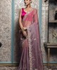 Onion Pink Saree in Pure Organza