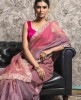 Onion Pink Saree in Pure Organza