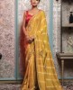Mustard Yellow color Leheriya style Saree in Dola Silk 