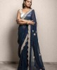 Navy Blue color Saree in Georgette 