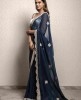 Navy Blue color Saree in Georgette 
