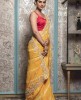 Yellow Color Leheriya style Saree in Dola Silk