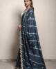 Dark Blue color Leheriya style Saree in Dola Silk