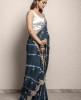 Dark Blue color Leheriya style Saree in Dola Silk