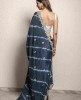 Dark Blue color Leheriya style Saree in Dola Silk