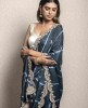 Dark Blue color Leheriya style Saree in Dola Silk
