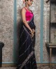 Royal Blue color Leheriya style Saree in Dola Silk