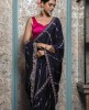 Royal Blue color Leheriya style Saree in Dola Silk