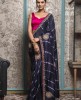 Royal Blue color Leheriya style Saree in Dola Silk