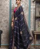 Royal Blue color Leheriya style Saree in Dola Silk