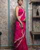 Bright Pink Leheriya Style Saree in  Dola Silk