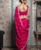 Bright Pink Leheriya Style Saree in  Dola Silk