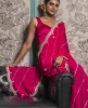 Bright Pink Leheriya Style Saree in  Dola Silk