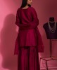 Plum color Sharara Set in Dola Silk