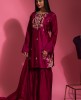 Plum color Sharara Set in Dola Silk