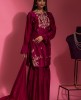Plum color Sharara Set in Dola Silk