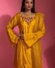 Yellow color Sharara Set in Dola Silk