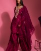 Plum color Sharara Set in Dola Silk