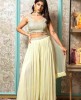 Light Yellow Crop Top & Sharara Set with heavy Dupatta in Georgette
