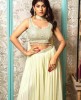 Light Yellow Crop Top & Sharara Set with heavy Dupatta in Georgette
