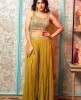 Mehendi Crop Top & Sharara Set with heavy Dupatta in Georgette