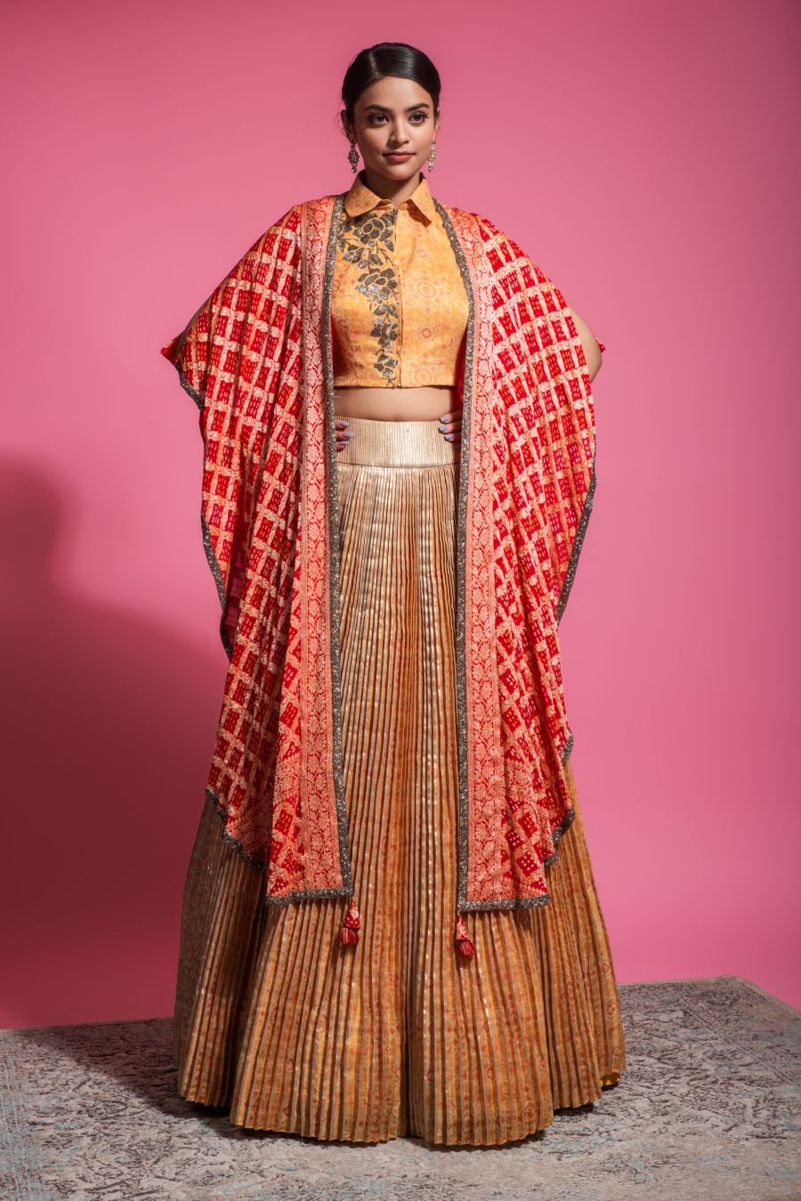  Heavy Ethnic Blouse & Skirt with Patola Dupatta