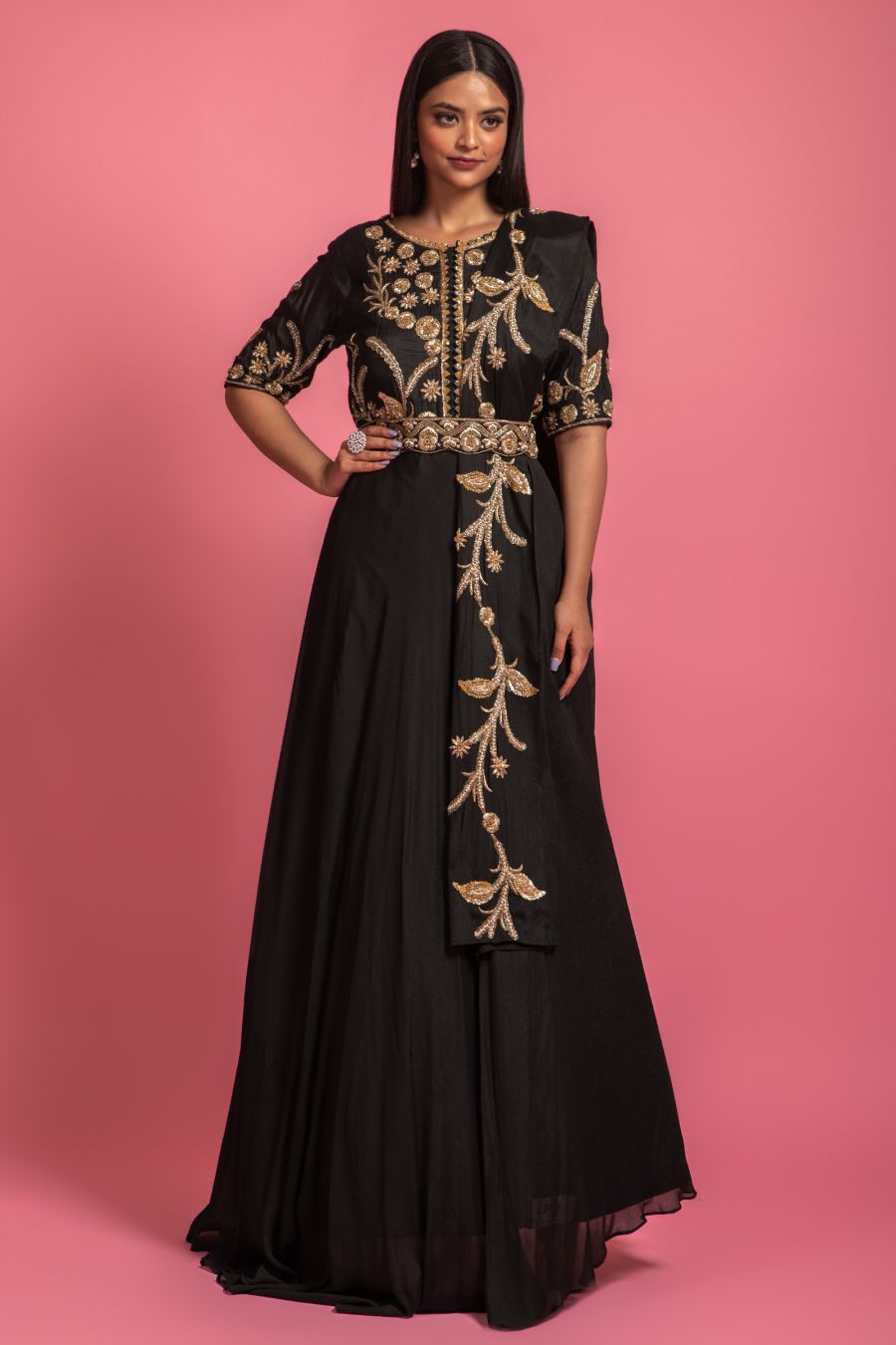 Black Gown With Dupatta