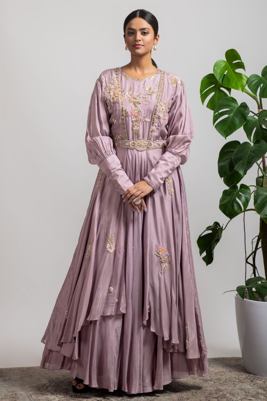 Light Purple Gown Set with matching jacket 