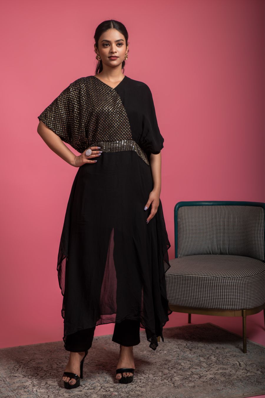 Black Georgette stylish Kurti