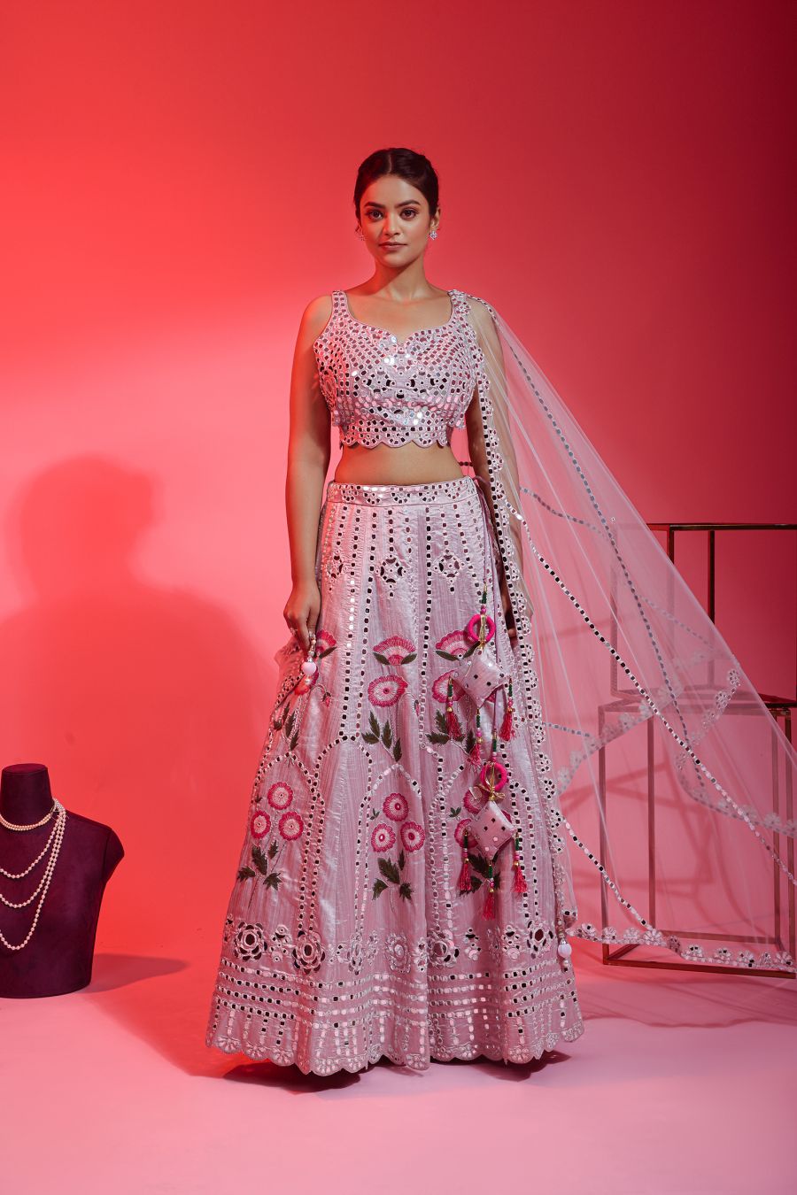 Lavender Color Lehenga Choli With Hand Work