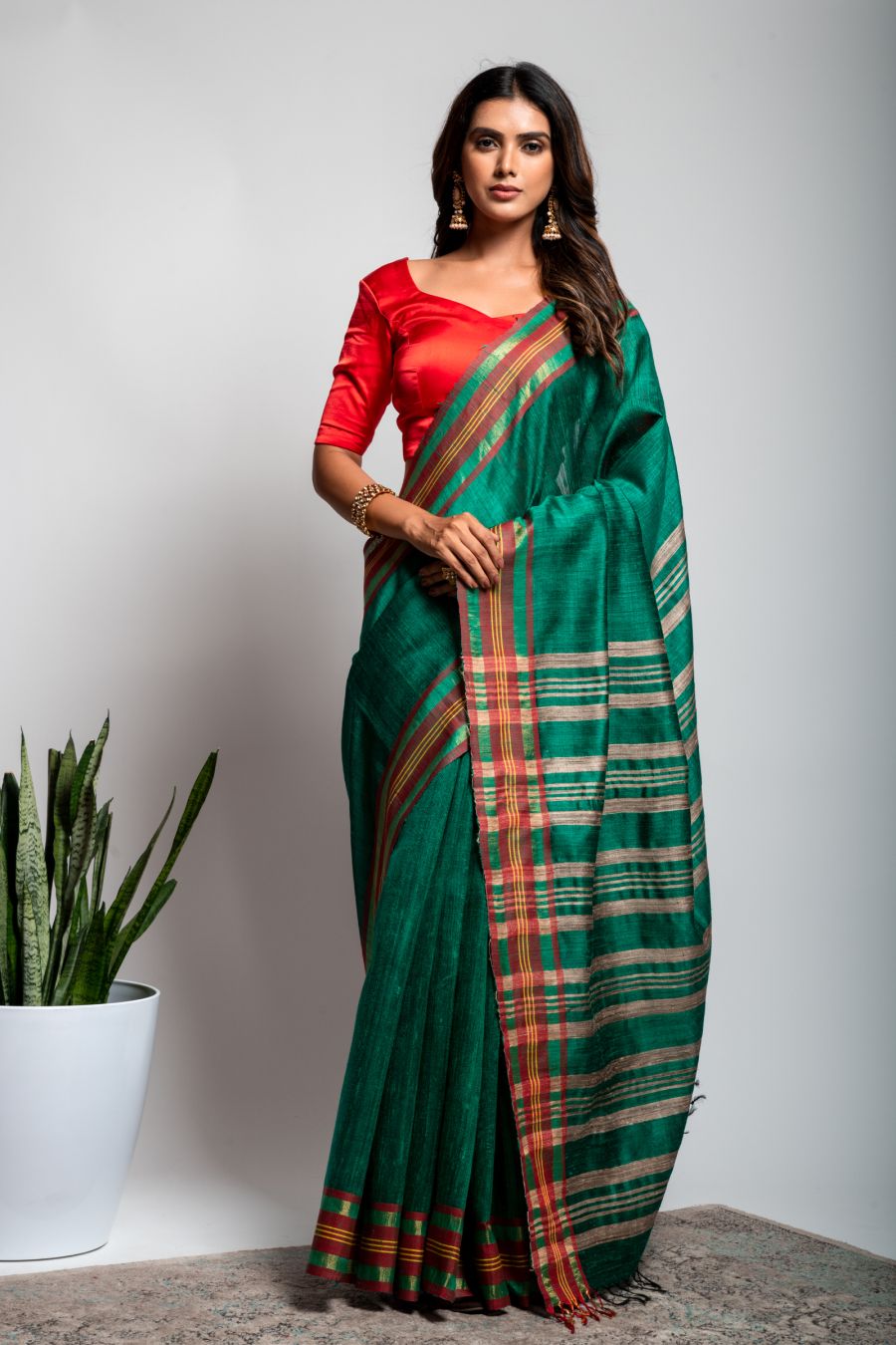 Dhupian Saree in Green color