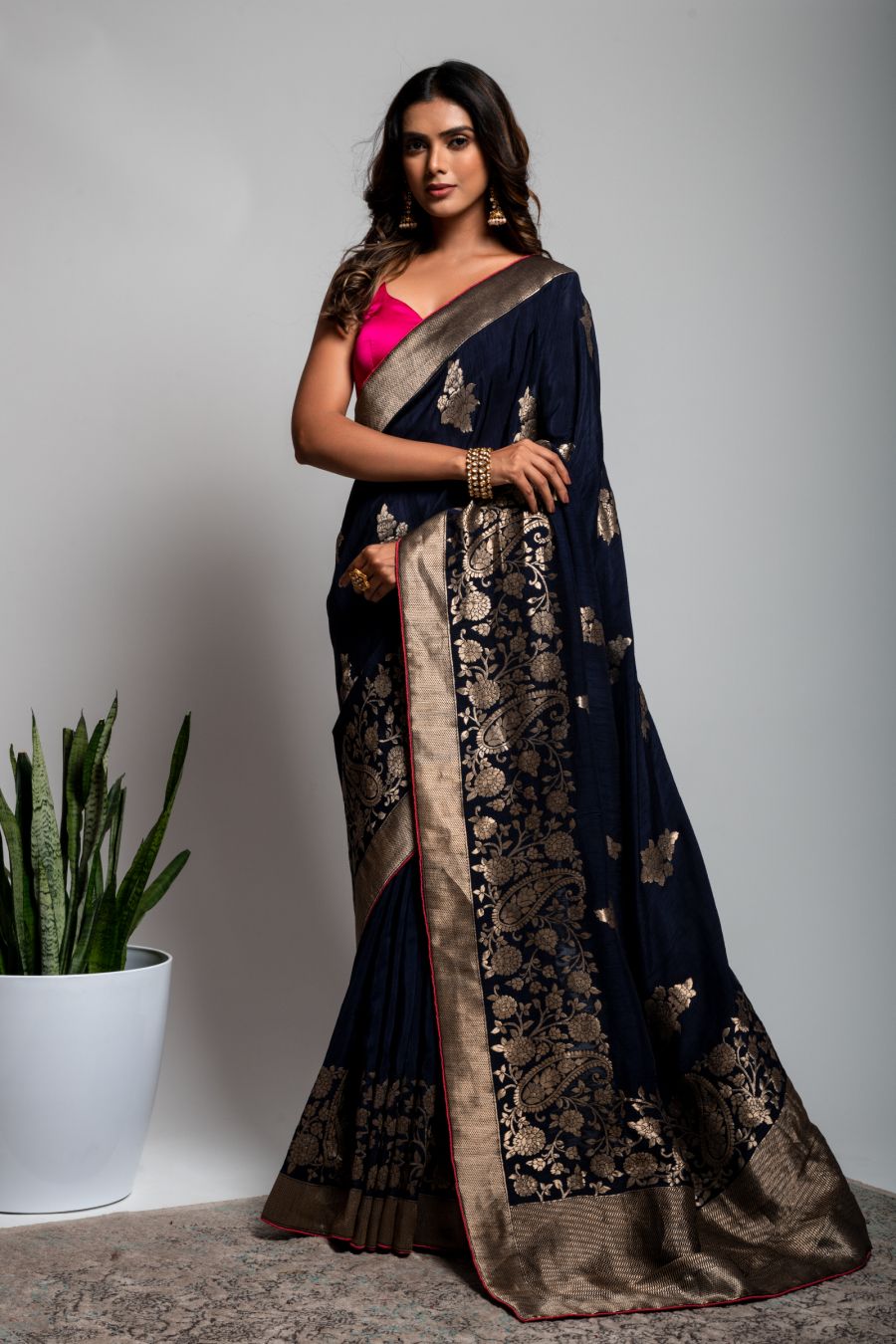 Dola Silk Saree in Blue color