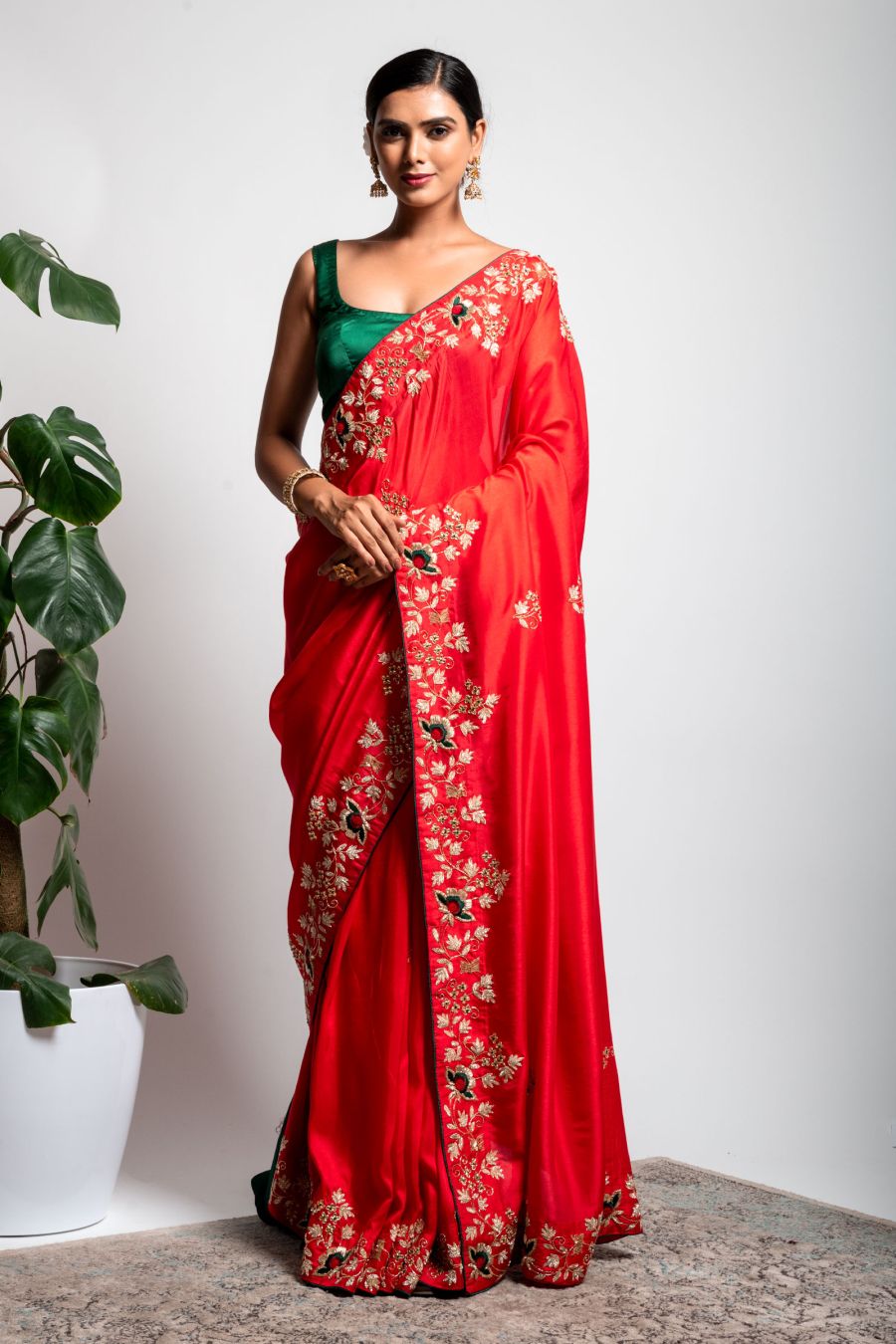 Dola Silk Saree in Red color
