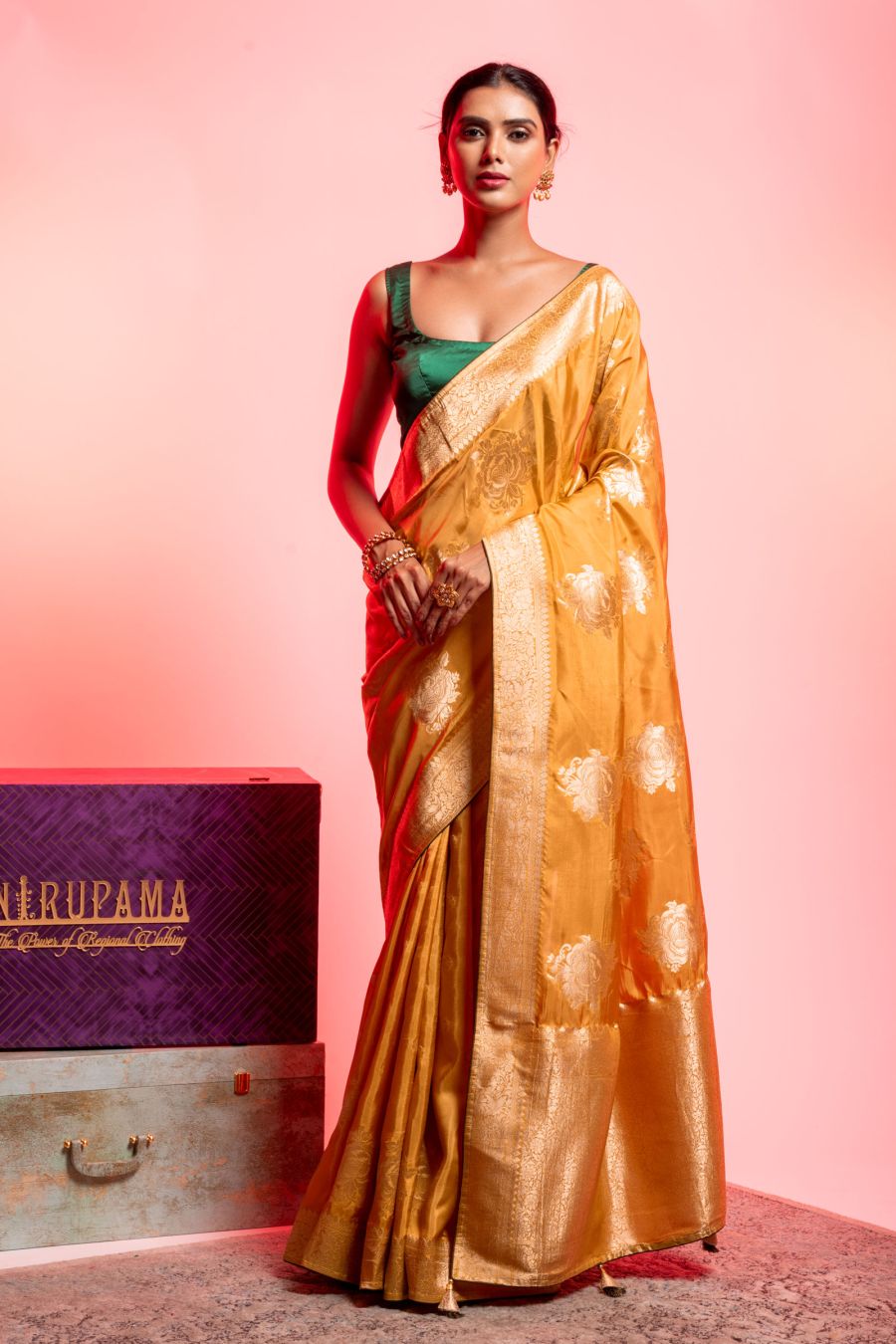 Dola Silk Saree in Yellow color