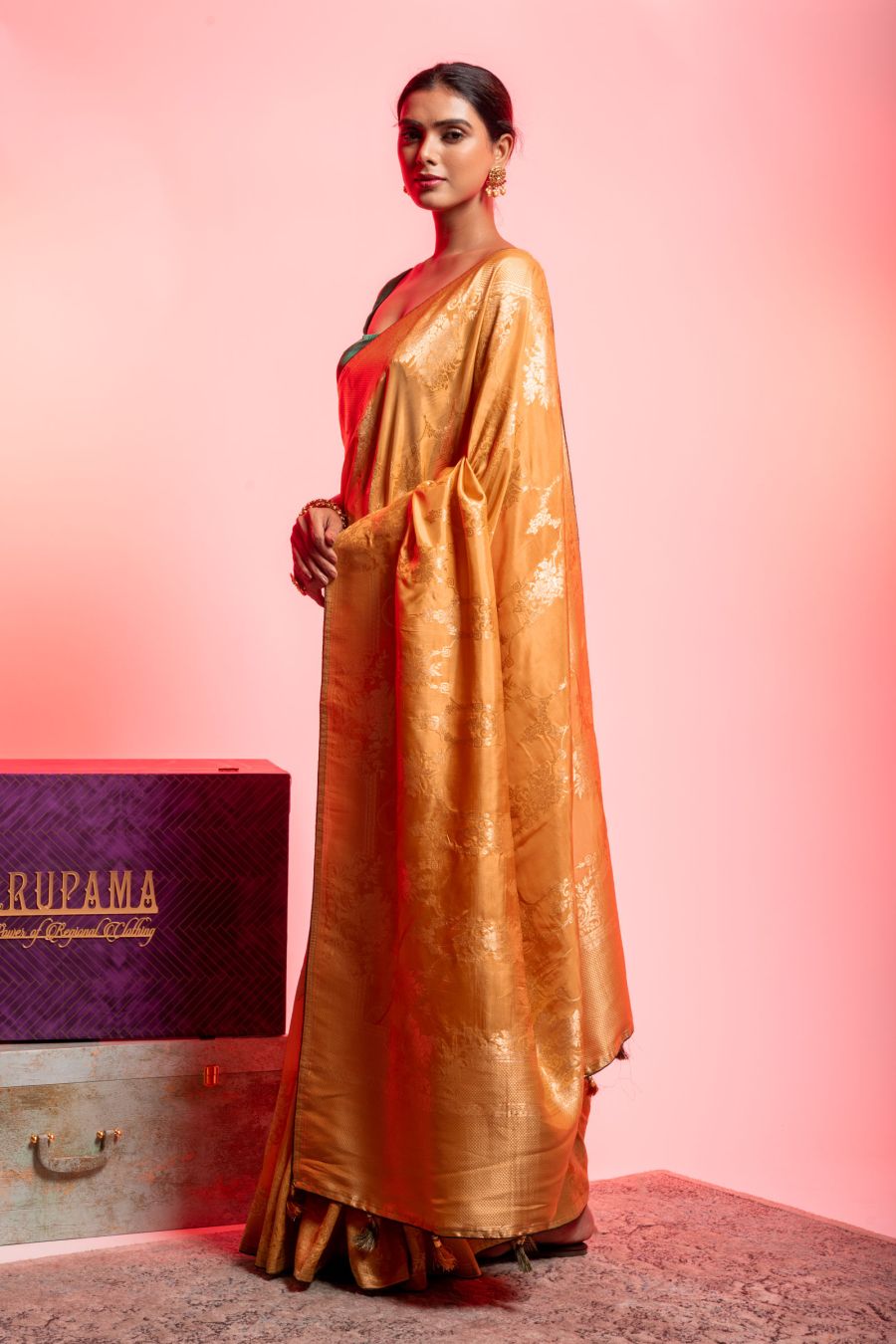 Dola Silk Saree in Yellow color