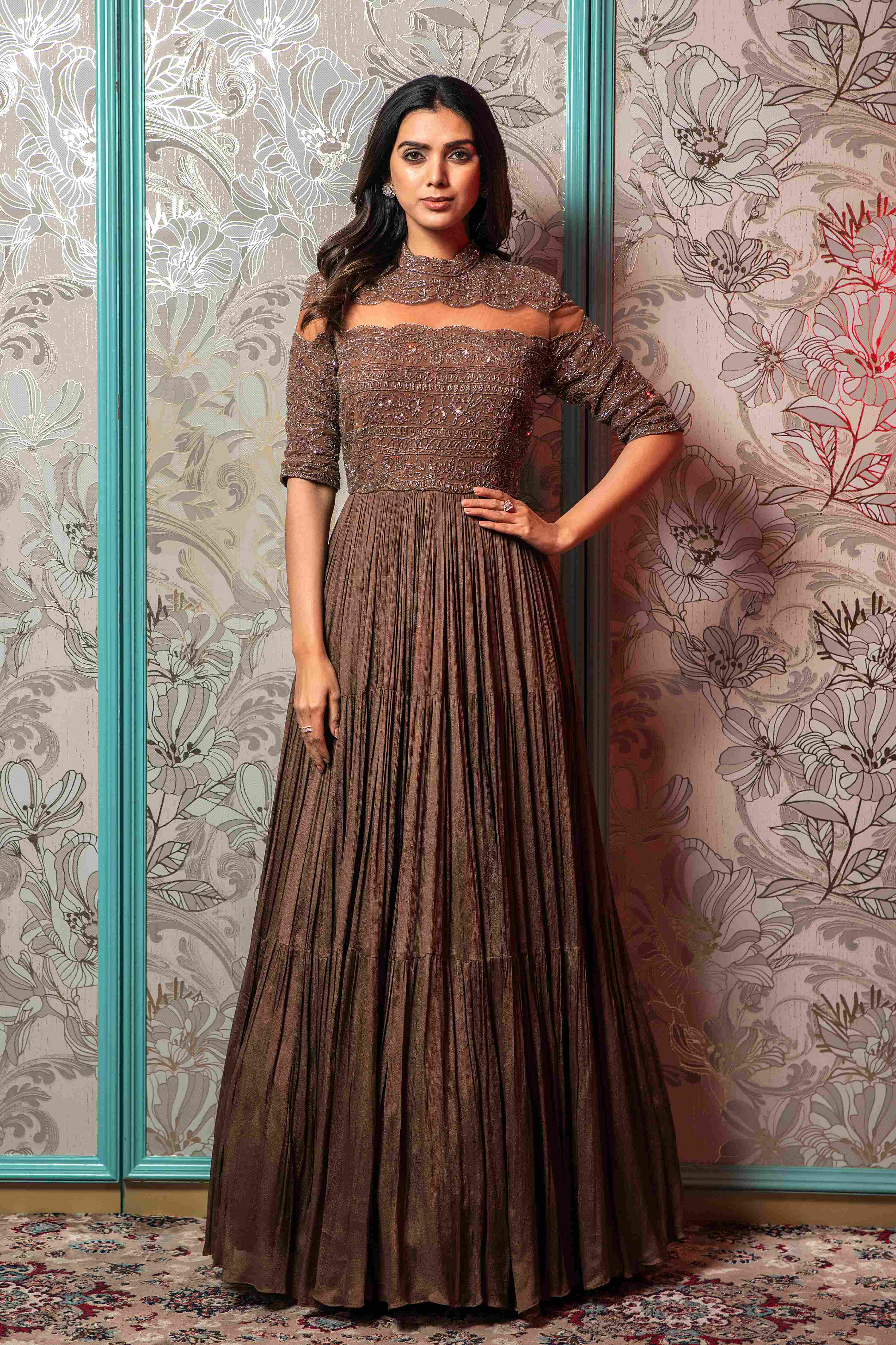 Heavy Brown Gown in Chinnon